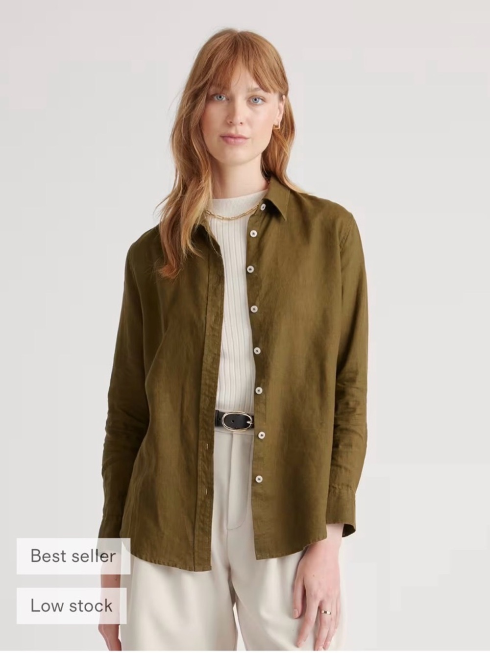 100% European Linen Long Sleeve Shirt
